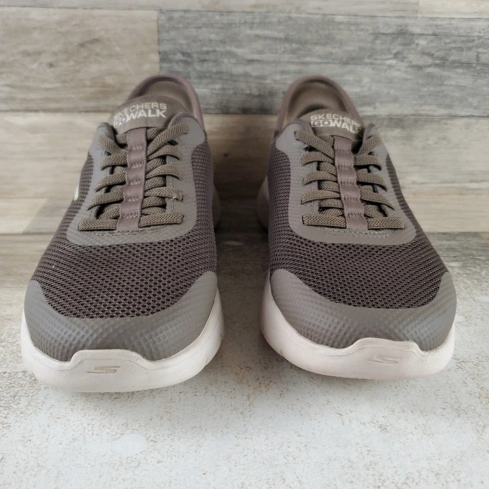 Skechers Slip-ins GO WALK Flex Mens Shoes 9 Athletic Brown Trainer 216324WW